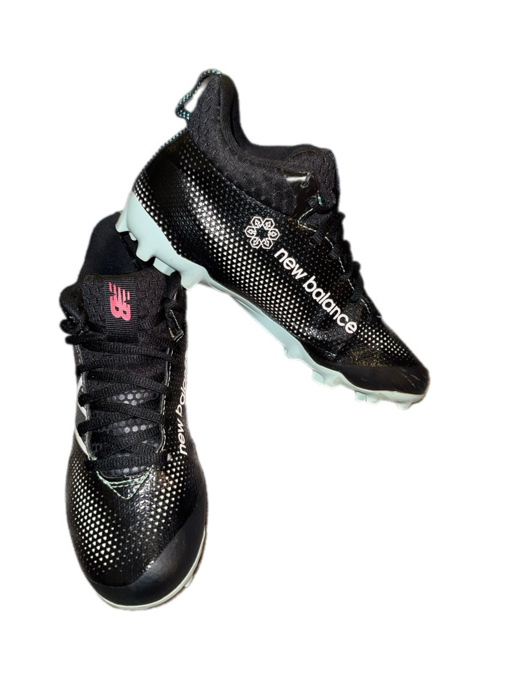Sick pair of New Balance  Black and Mint multi-sport Cleats size 4Y-5.5women